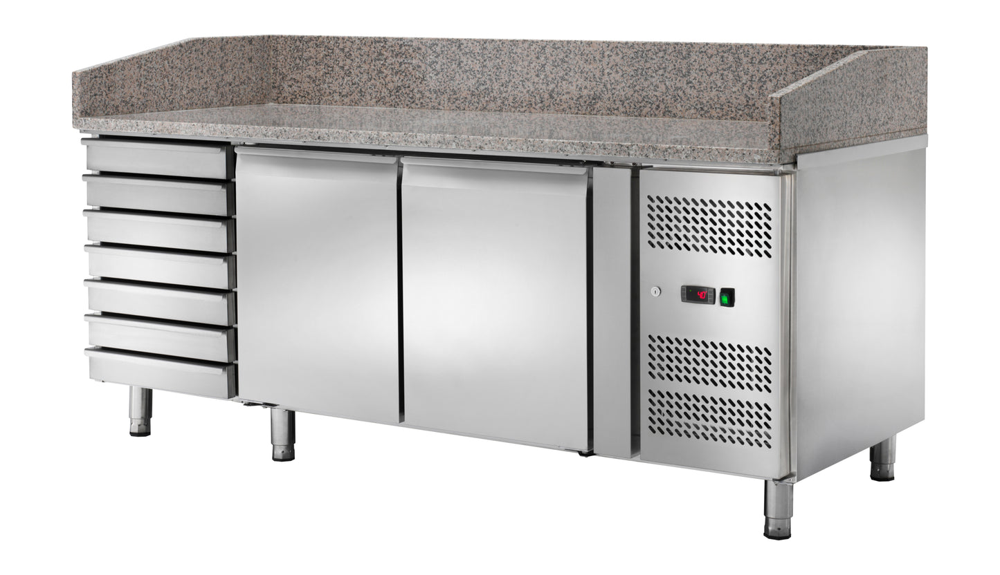 Rashladni radni sto Pizza sa granitom 2 vrata + 6 fioka AK2612TN