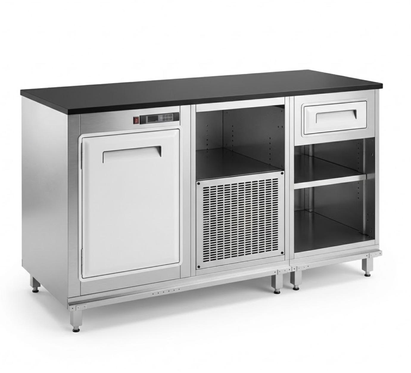 Profesionalna izložbena rashladni pult 150 cm – inox, sa integrisanim agregatom (157,5×80×96,5 cm)