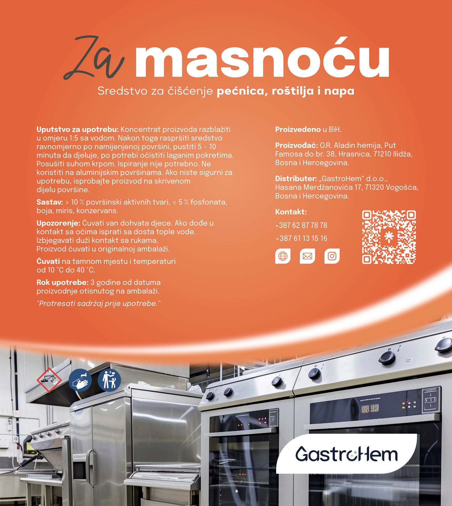 Sredstvo za čišćenje rerni roštilja i napa