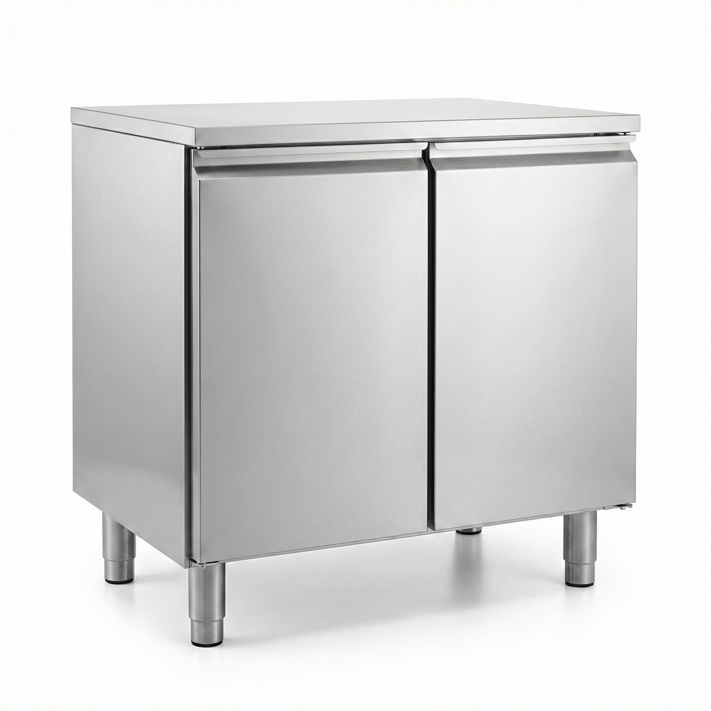 Inox postolje 75×75 cm s vratima – baza/ormarić za profesionalnu opremu (2 kom)