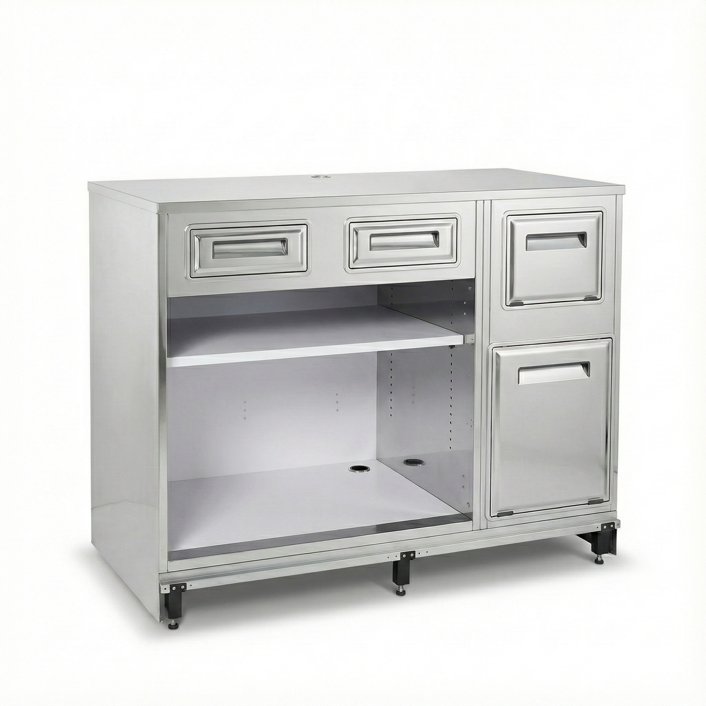 Inoxni pult za šank sa otvorom za perilicu