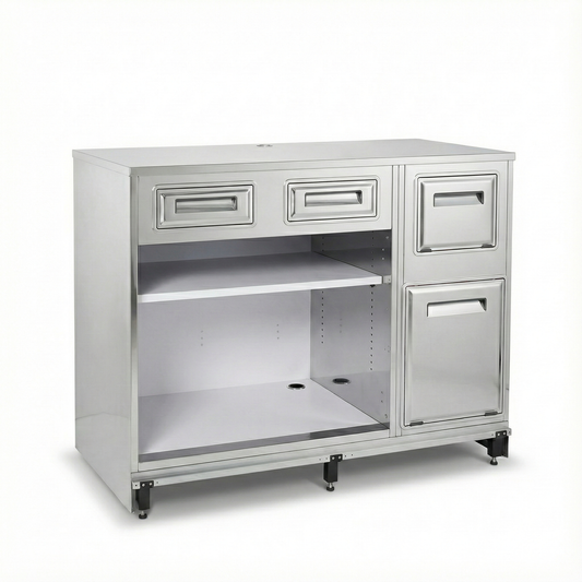 Inoxni pult za šank sa otvorom za perilicu