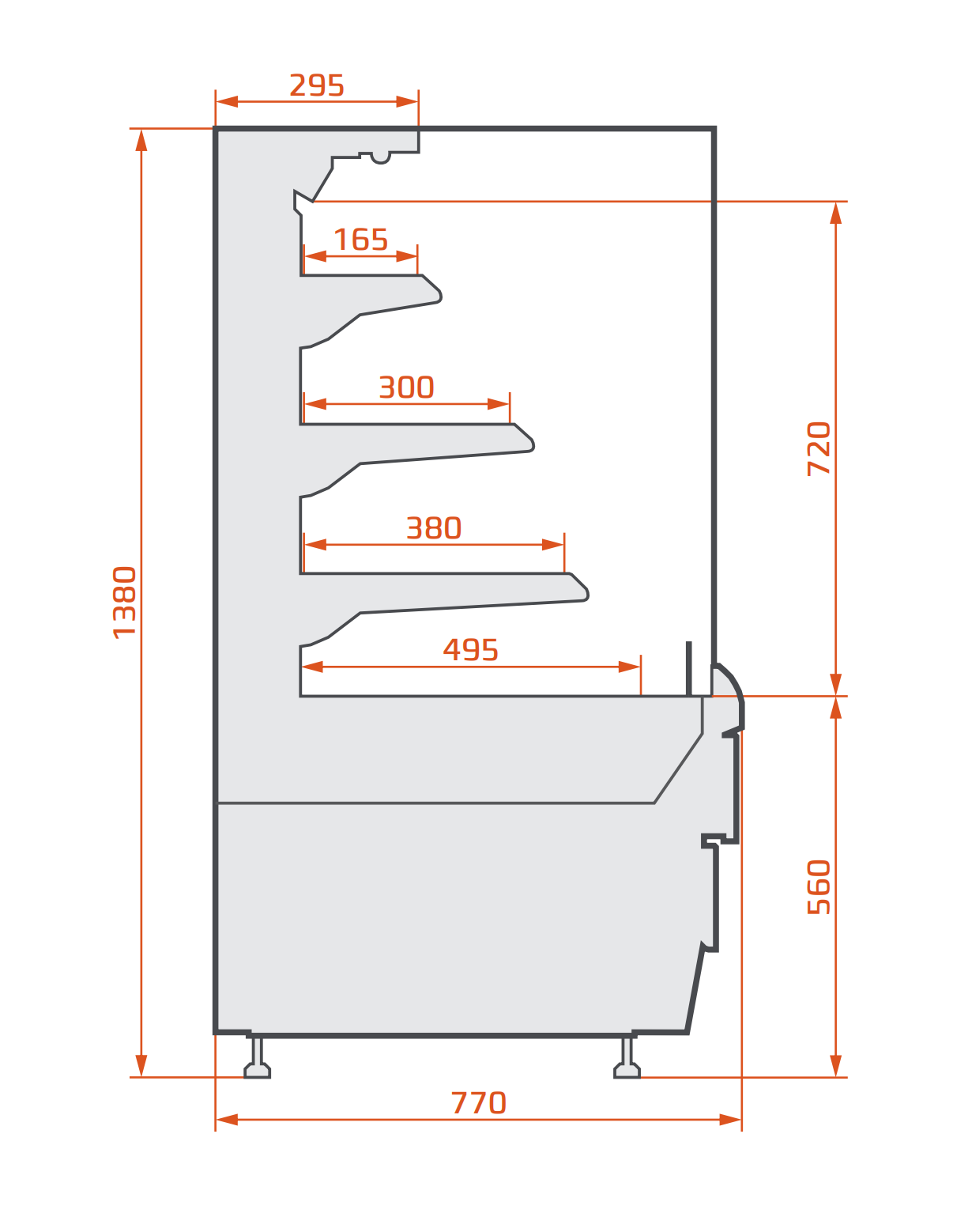 RASHLADNA VITRINA (Samouslužna) – +3/+8°C – LED POLICE