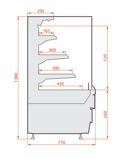 RASHLADNA VITRINA (Samouslužna) – +3/+8°C – LED POLICE