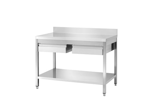 Radni sto 1400 mm – donja polica + ladice + ograda – 700mm (TDB147A VT)