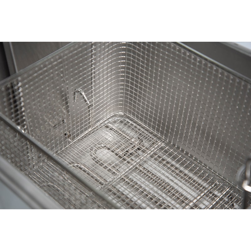 PROFESIONALNA FRITEZA 8 L – 3250 W – INOX – SA SLAVINOM ZA ISPUŠTANJE (26×47×39 cm)