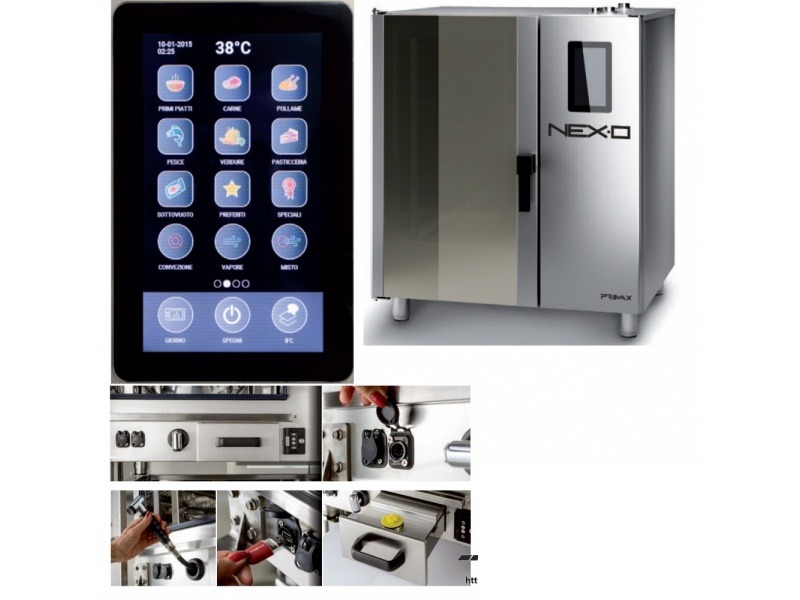 GASNI KONVEKTOMAT SA BOJLEROM – 7× GN 2/1 – 7” Ekran na dodir - PRIMAX NEXO NBG-207-HS