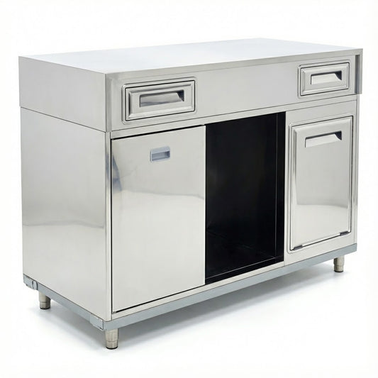 Inoxni pult za šank sa otvorom za perilicu